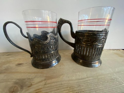 Russian glass cups mugs with - glass,